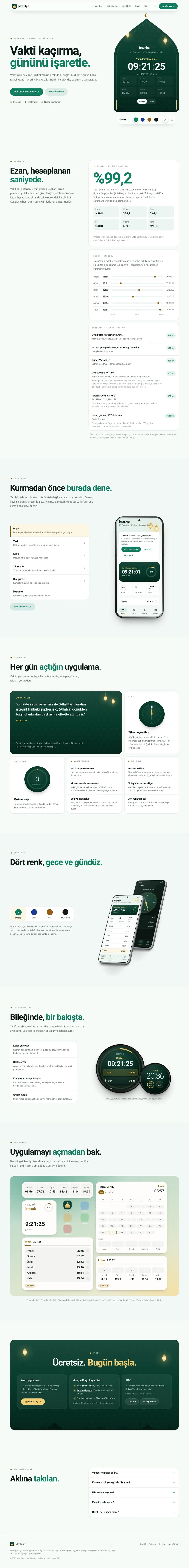 MehtApp sitesinin tam sayfa önizlemesi