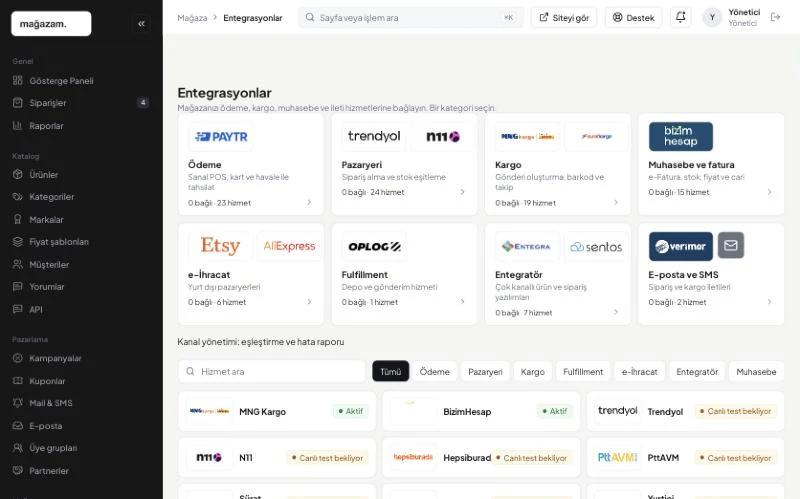 PaketSoft paneli: Ödemeyi bağlayın